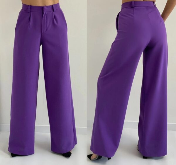 Дамски дълъг лилав панталон