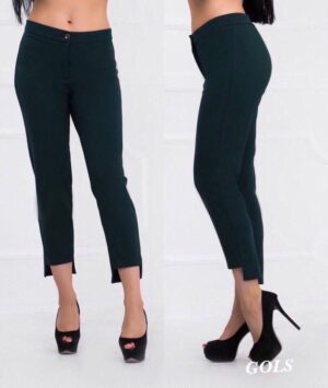 Дамски панталон в тъмнозелен цвят