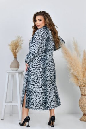 Дамска дълга леопардова рокля