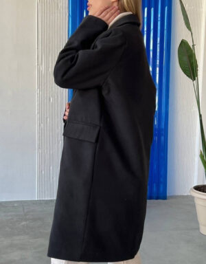 Дамско черно палто