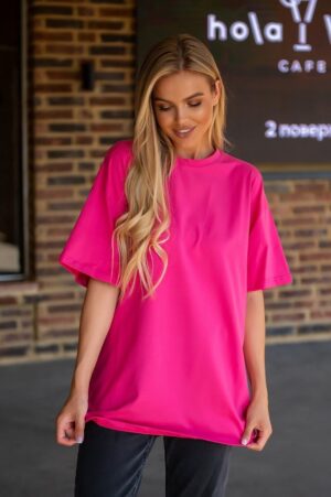 Дамска BASIC тениска в розово