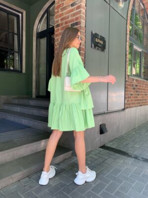 Дамска свободна рокля в зелен цвят