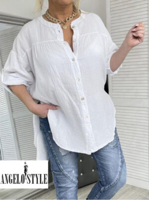 Дамска асиметрична бяла риза