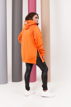 Дамски суичър в свеж оранжев цвят