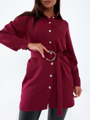 Дамска туника-риза в цвят бордо