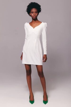 Дамска къса бяла рокля