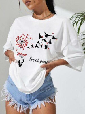Дамска тениска Peace Love Coffee СТ024/1