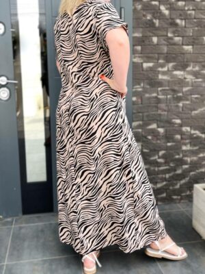 Дамска дълга рокля със зебров принт АТ2380/1