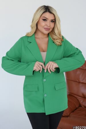 Дамско сако големи размери зелен цвят 430ЕО/3