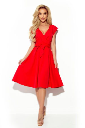 Червена разкроена рокля SCARLETT NUM348-4
