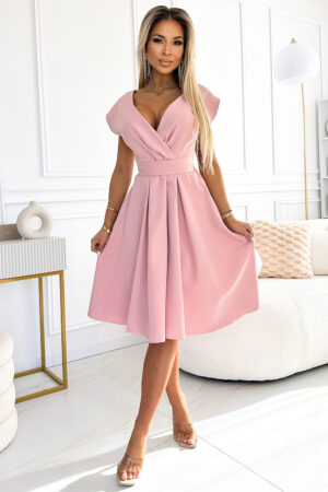 Розова разкроена рокля SCARLETT NUM348-9
