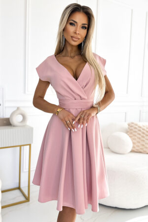 Розова разкроена рокля SCARLETT NUM348-9
